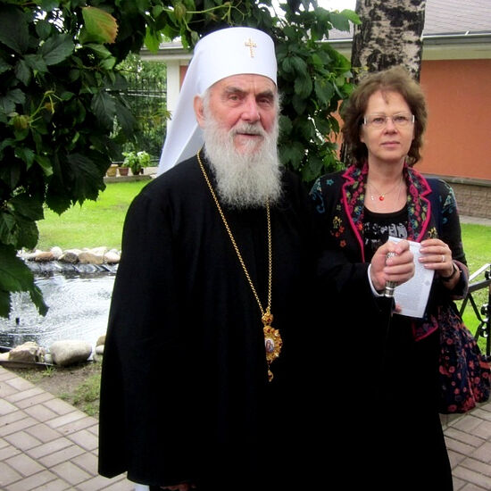 Patriarch Irinej and Svetlana Luganskaya