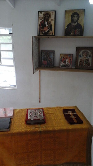 Fr. Ambrose's humble altar