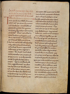 Фрагмент рукописи. Середина IX в. Библиотека аббатства святого Галлена (Швейцария)
