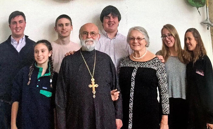 Archpriest George Larin with his family