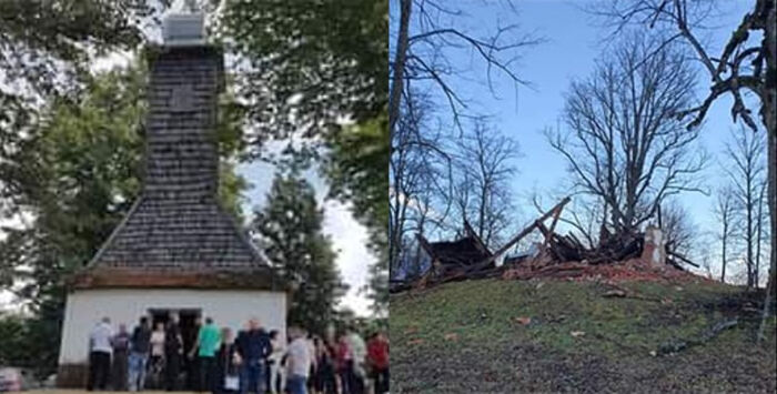 The Church of the Ascension in Majske Poljane in Banija was completely destroyed. Photo: spc.rs