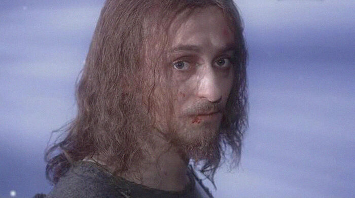 The actor Sergei Bezrukov playing Ieshua Ha-Nozri (Jesus of Nazareth) in the movie, Master and Margarita