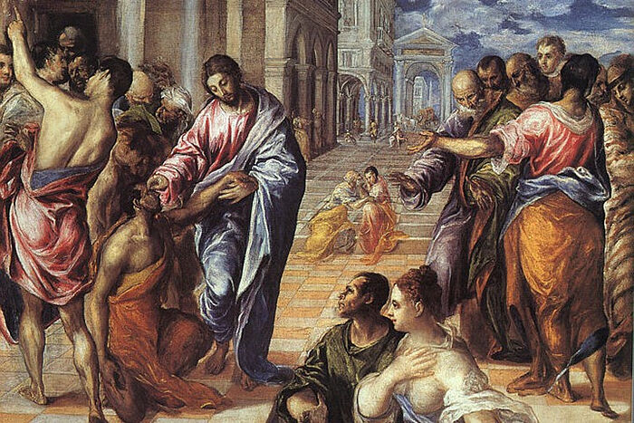 Эль Греко. «Христос, исцеляющий слепого», 1570 год