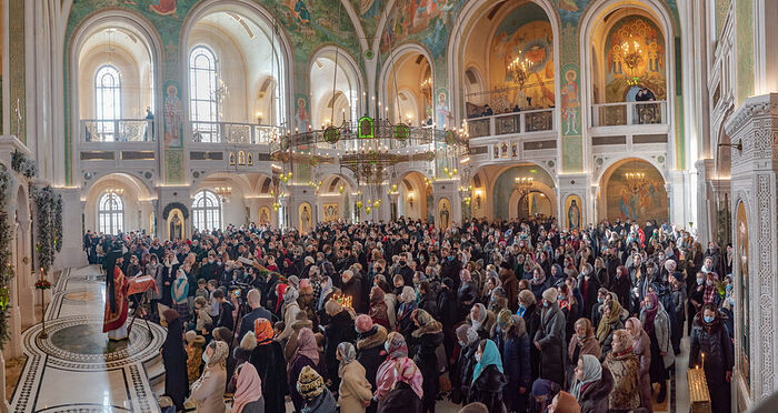 Divine Liturgy on the Feast of the Holy New Martyrs and Confessors of Russia in the Church of the Ressurection and New Martyrs and Confessors of Russia, Sretensky Monastery, Moscow. Photo: A.Goryainov / monastery.ru