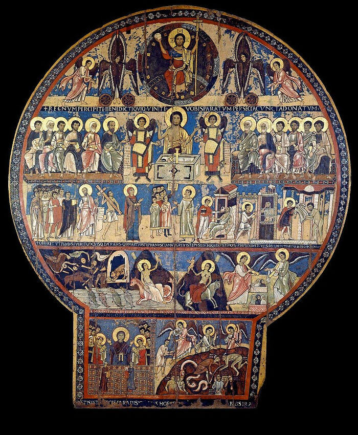 The Last Judgment, from the Oratory of St. Gregory of Nazianzus in Rome. 2nd half of 12th century. Photo: museivaticani.va