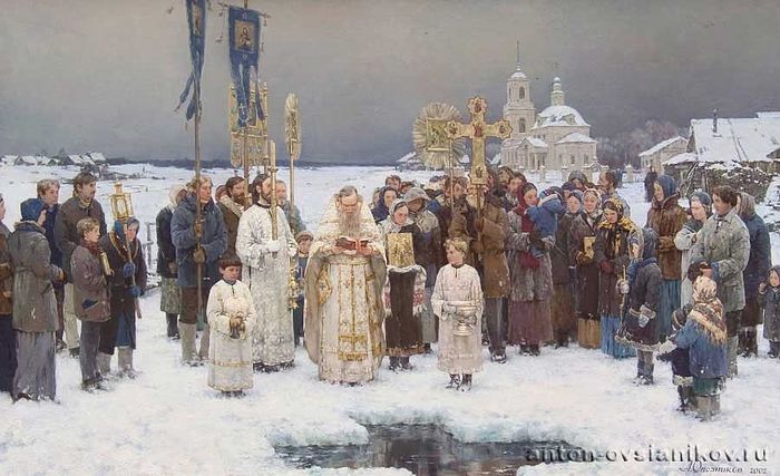 Βάπτιση. Έτος 2020. Πανί, ελαιογραφία. 125х200. Ζωγράφος: Αντόν Οβσιάνικοβ