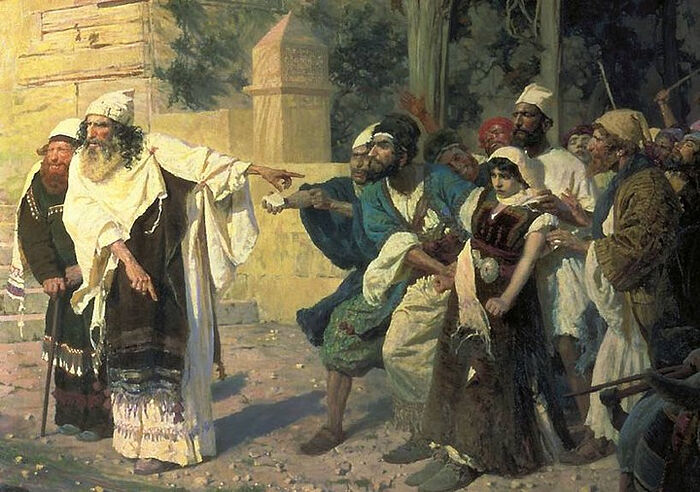 Фрагмент картины Василия Поленова «Христос и грешница», 1887