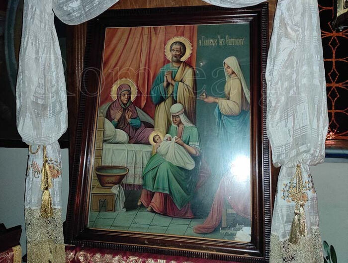 The undamaged icon of the Nativity of the Theotokos. Photo: romfea.gr