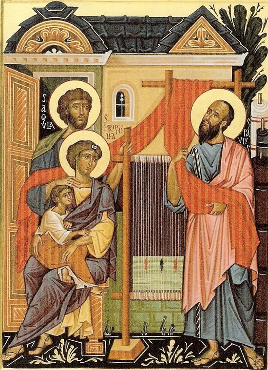 Icon of Saint Paul with Sts Aquila and Priscilla. Photo: afanasiy.net