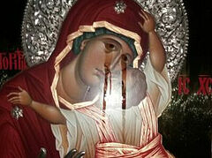 Icon of Theotokos streaming myrrh since September in Greece