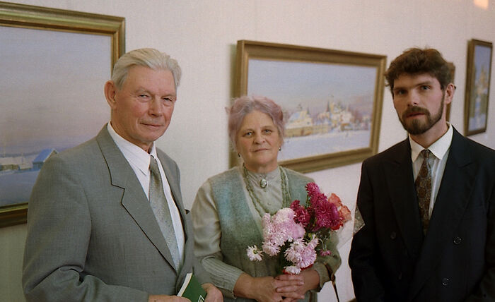 Николай Николаевич и Ирина Николаевна на выставке Николая Николаевича Третьякова (сына) в ЦДХ октябрь 1996 года