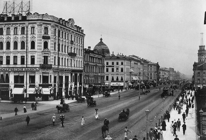 Невский проспект Санкт-Петербурга начало 20 века