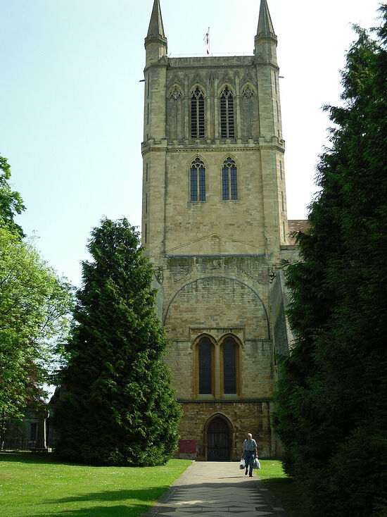 Pershore Abbey's tower in Pershore, Worcs (photo by Irina Lapa)