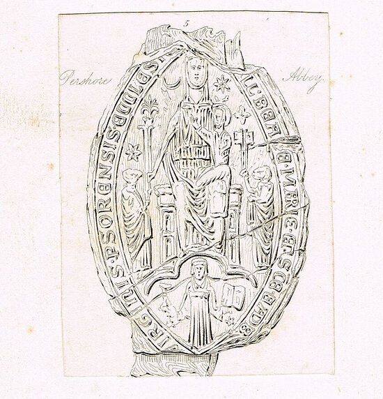 Pershore Abbey's twelfth-century seal (used with the kind permission of Dr. Judith Dale)