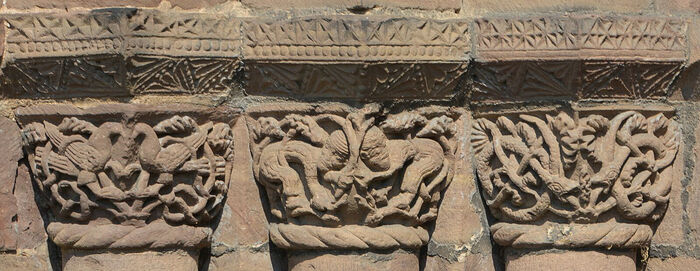 Fine carvings on the west door capital of Leominster Priory, Herefordshire (kindly provided by Robert Walker)