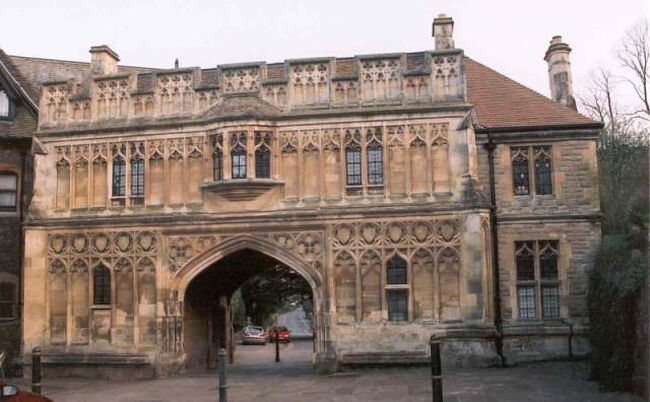 Former gatehouse of Great Malvern Priory, now the Malvern Museum, Worcs
