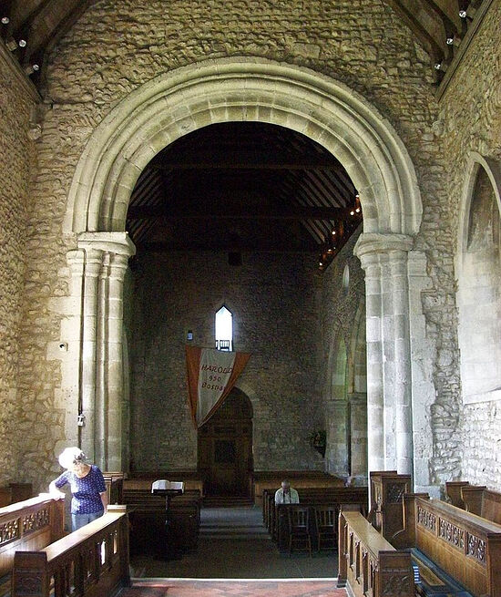 The chancel arch of the Holy Trinity Church in Bosham, West Sussex