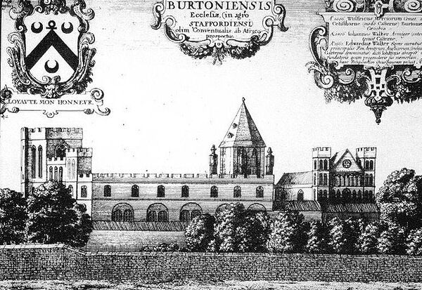 An old print of Burton Abbey, Burton-on-Trent, Staffs (provided by St. Modwen's Assistant Curate)