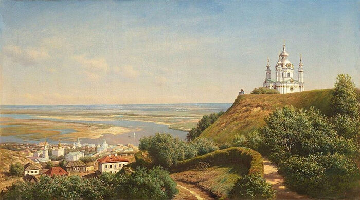 М. К. Клодт. Вид в Киеве из сада А. Н. Муравьёва. 1871 г.