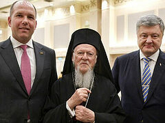 Schismatic church has political role of opposing Russia, Ukrainian World Congress head tells Patriarch Bartholomew
