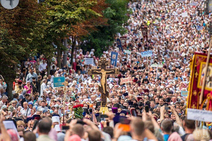 The Great Cross Procession in Kiev on July 27, 2021