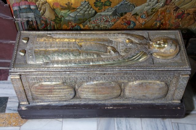 The chest with St. Catherine’s relics in Sinai