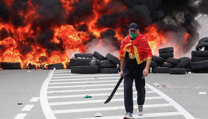 One of the rioters. Photo: iz.ru