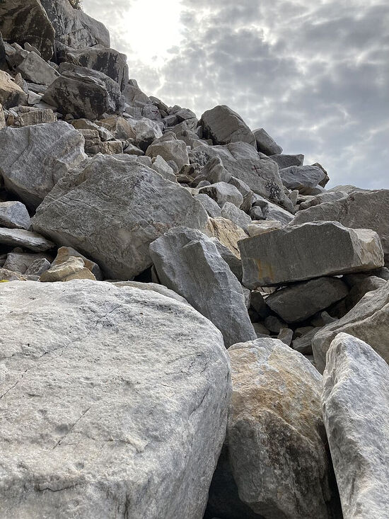 Golgotha, a climb up the rocks