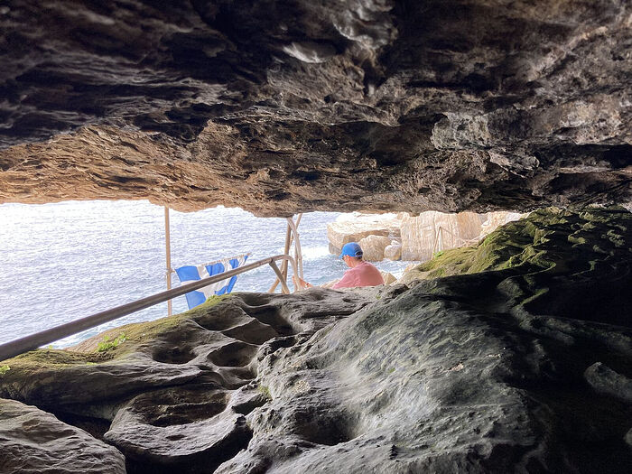 The view from inside the cave