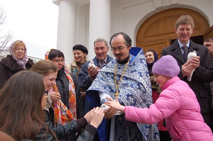 Благовещение Богородицы в храме при РГСУ. 2012