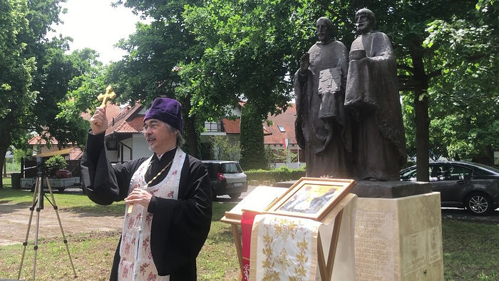 A prayer service on the feast of Sts. Cyril and Methodius in Zalavar. 2020