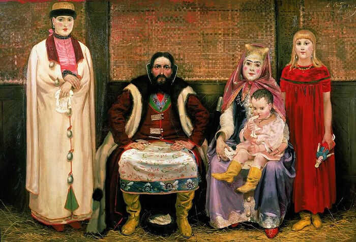 Семья купца в XVII веке. 1896. Художник: Андрей Рябушкин