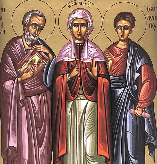 Святые апостолы Архипп, Филимон и мученица Кикилия