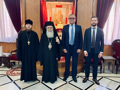 Состоялась встреча Блаженнейшего Патриарха Иерусалимского Феофила с послом России в Израиле