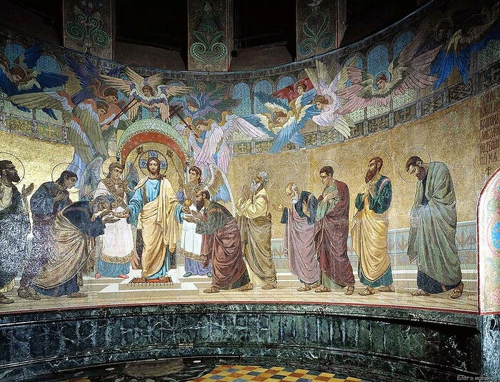 В мозаике храма Воскресения Христова (Спаса на Крови) в Санкт-Петербурге