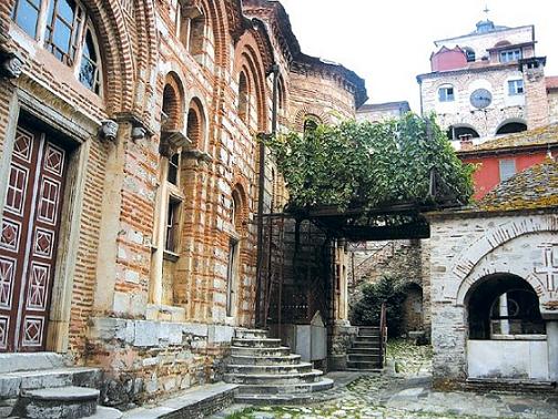 The growing vine of St. Simeon the Myrrh-Gusher, Hilandar Monastery, Mt. Athos
