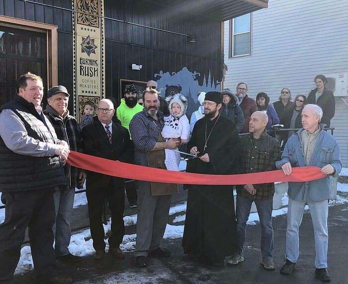 Abbot Sergius at the opening of Burning Bush Cafe. Photo: Facebook