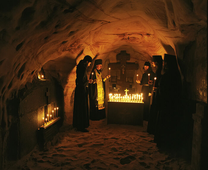 The God-given caves of the Pskov Caves Monastery. Photo: Viktor Kornushin.