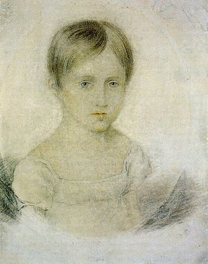 Наталья Николаевна Гончарова в детстве. Неизвестный художник. Начало 1820-х годов