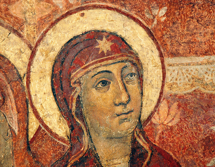 The Mother of God, from the Meeting of the Lord fresco