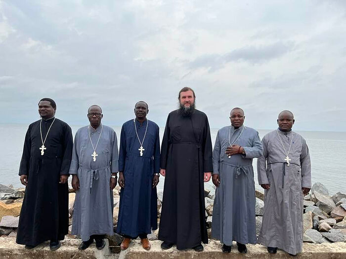 Fr. Andrei Novikov with priests in Tanzania. Photo: Facebook