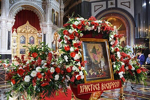 На федеральных телеканалах и портале Патриархия.ru пройдет прямая трансляция Пасхального богослужения в Храме Христа Спасителя