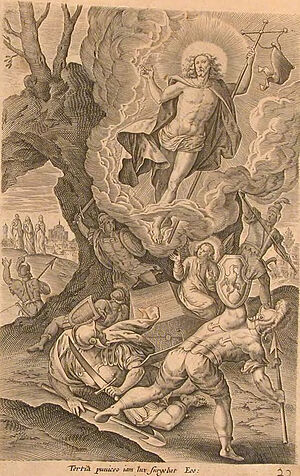 ​Picture 3: the Resurrection from the Tomb. Engraving from the Gospel cycle of the Piscator’s Bible