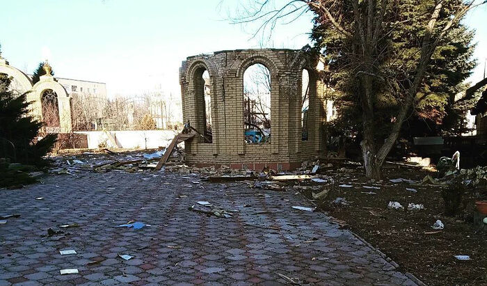 В Донецкой епархии сильно пострадали скиты Святогорской Лавры и два храма