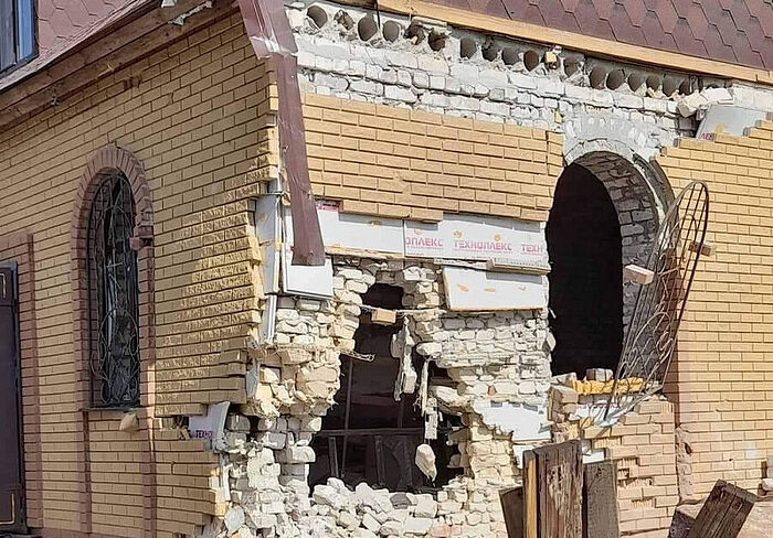 Поврежден храм в Попасной Северодонецкий епархии