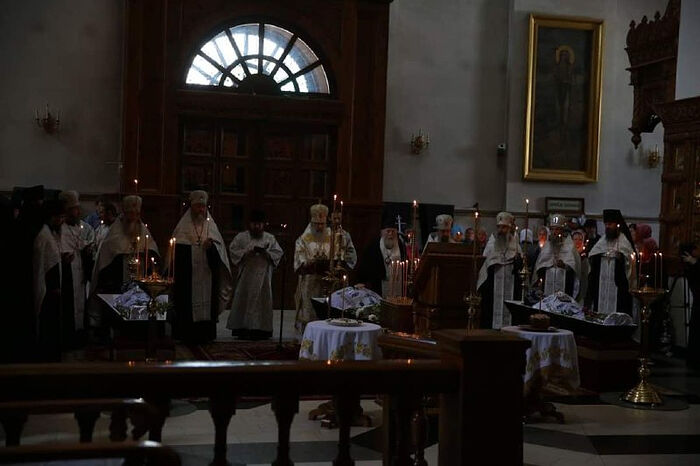Отпевание погибших насельников в Святогорской Лавре