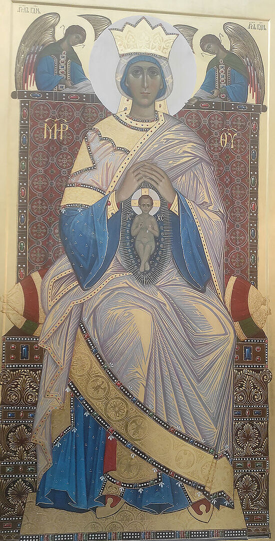 Богородица на троне. Автор иконы - Светлана Васютина
