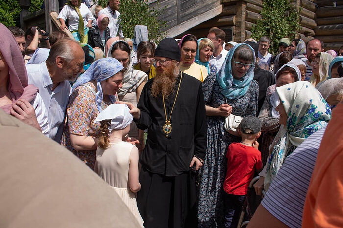 With parishioners of the Holy Protection Church