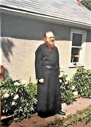 Bishop Hilarion in the village of Obenizhy, 1990s