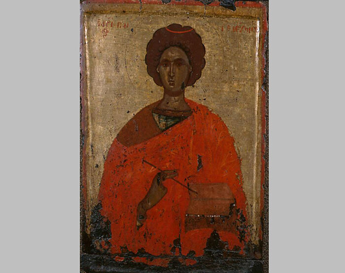 Βυζαντινή εικόνα του Μεγαλομάρτυρα Παντελεήμονα. 15ος αιώνας. Μόσχα, Μουσείο Καλών Τεχνών «Πούσκιν»